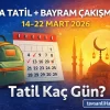 Ara tatil ve Ramazan Bayramı çakışması 2026: 14–22 Mart – Tatil kaç gün? | tavsanlihaber.com.tr